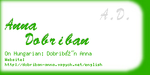 anna dobriban business card